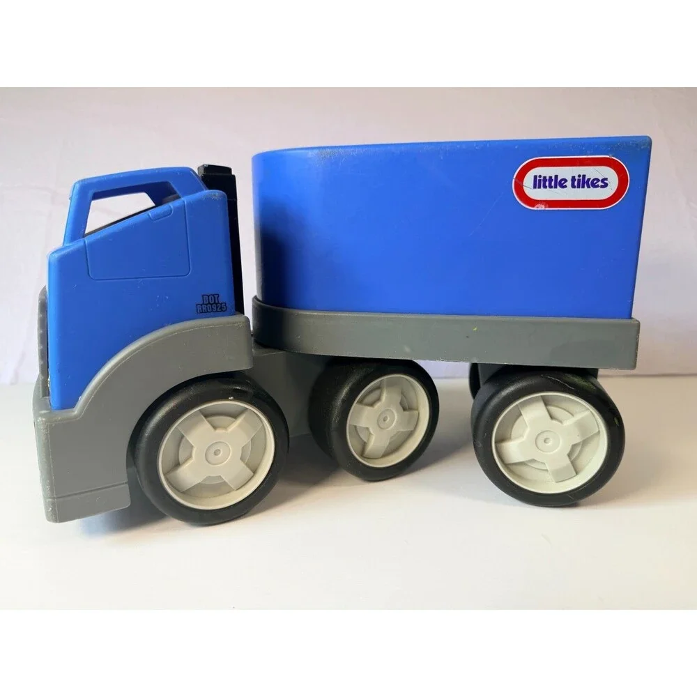 Vintage Little Tikes Semi Truck Big Rig Hauler Blue Gray USA Missing Doors